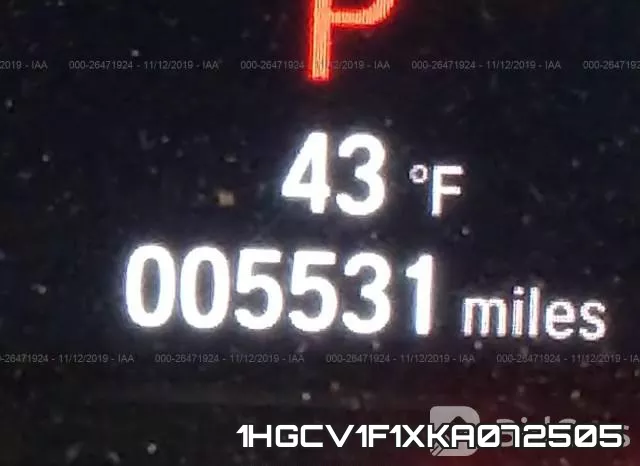 1HGCV1F1XKA072505 фото 8