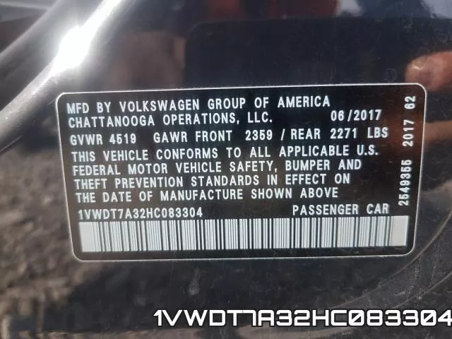 1VWDT7A32HC083304 фото 2