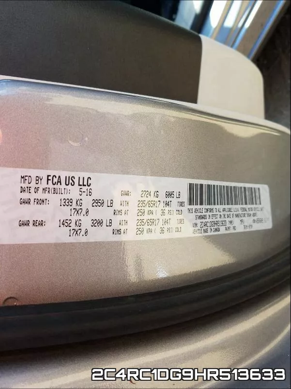 2C4RC1DG9HR513633 фото 2