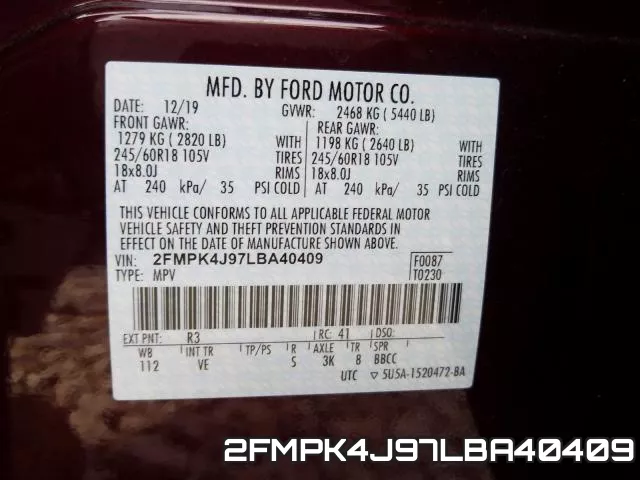 2FMPK4J97LBA40409 фото 2
