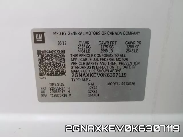 2GNAXKEV0K6307119 фото 2