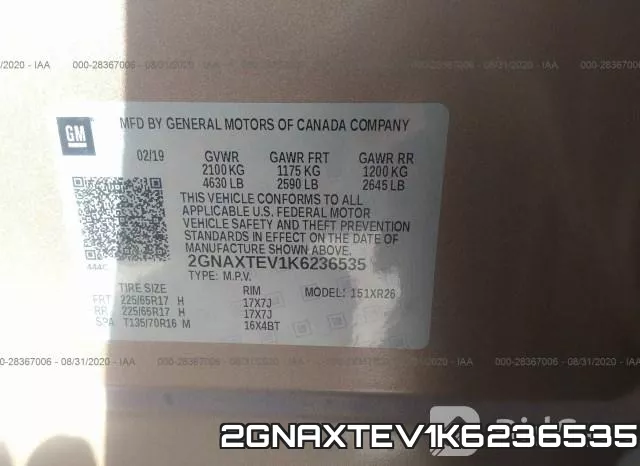 2GNAXTEV1K6236535 фото 10