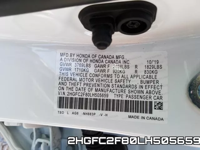 2HGFC2F80LH505659 фото 2
