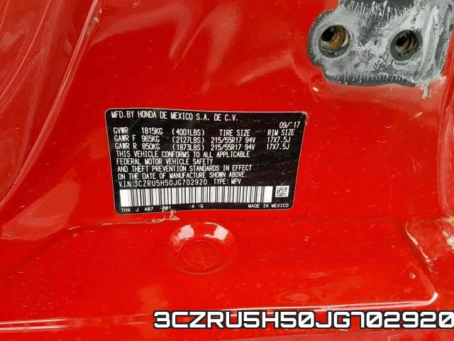 3CZRU5H50JG702920 фото 2