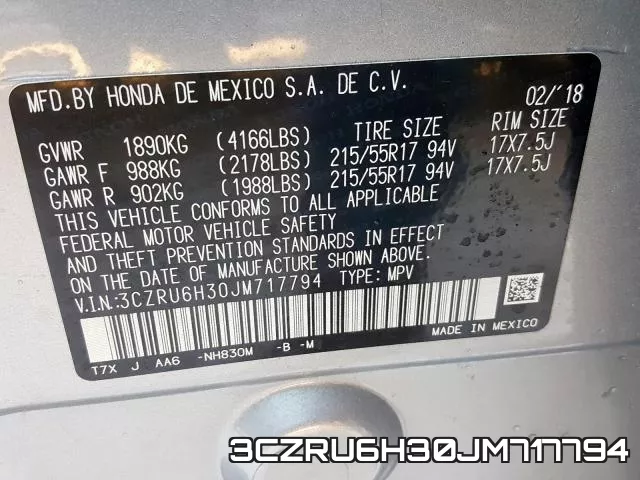 3CZRU6H30JM717794 фото 2