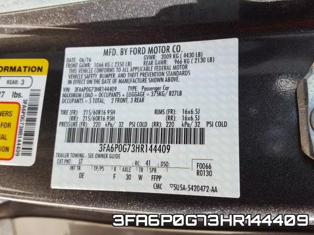 3FA6P0G73HR144409 фото 2