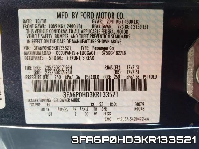 3FA6P0HD3KR133521 фото 2