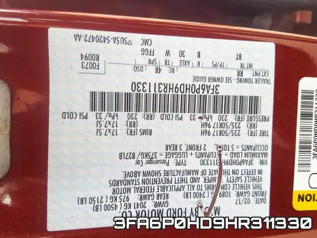 3FA6P0HD9HR311330 фото 2