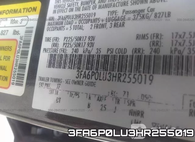 3FA6P0LU3HR255019 фото 10