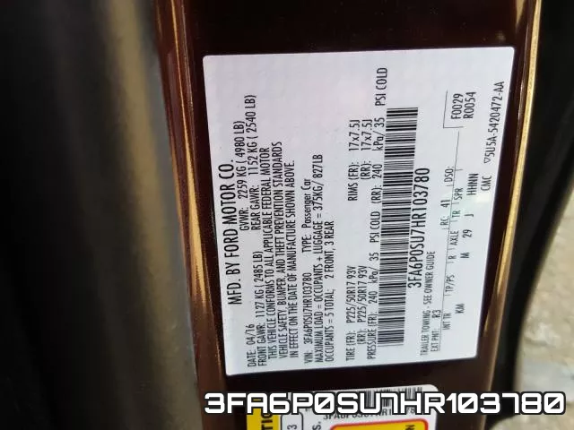 3FA6P0SU7HR103780 фото 2
