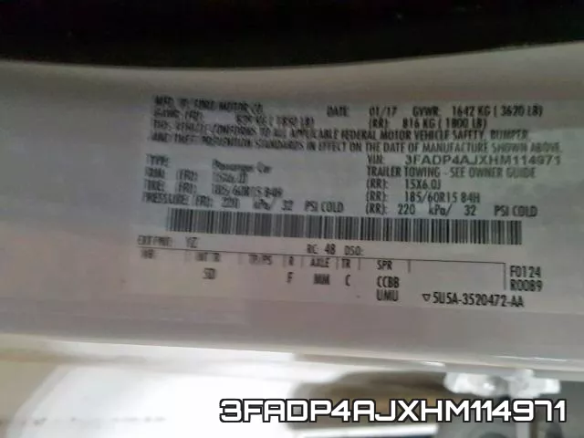 3FADP4AJXHM114971 фото 2