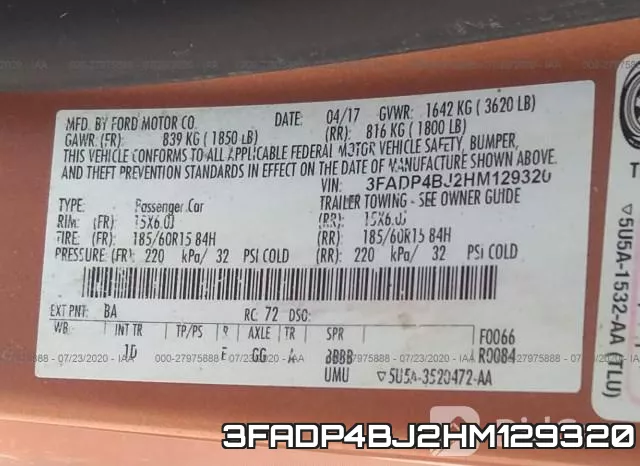 3FADP4BJ2HM129320 фото 8