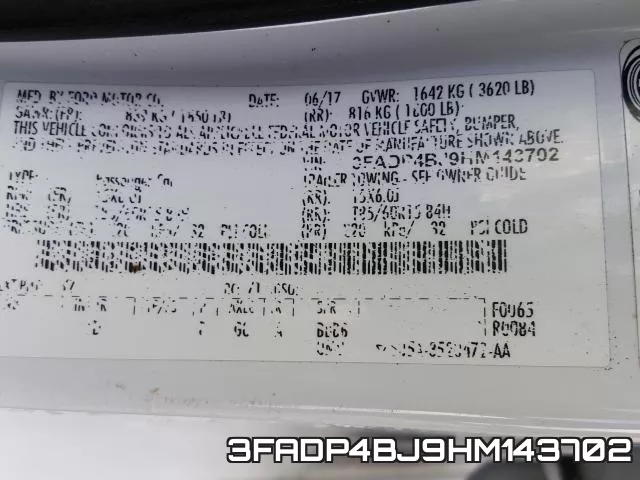 3FADP4BJ9HM143702 фото 2