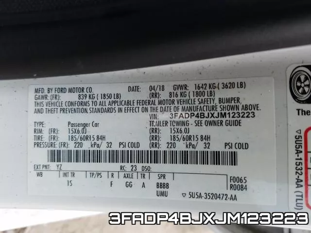 3FADP4BJXJM123223 фото 2