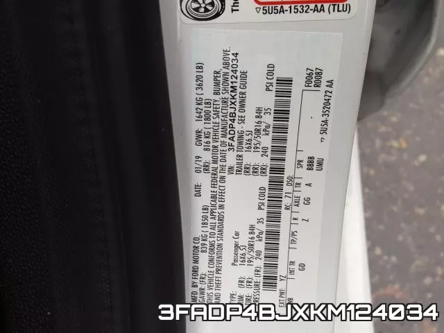 3FADP4BJXKM124034 фото 2