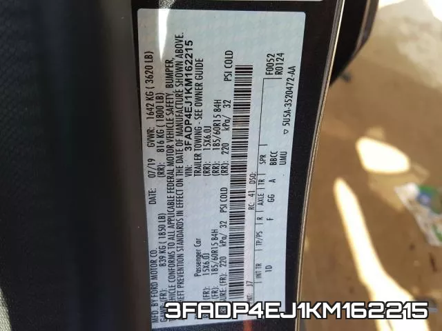 3FADP4EJ1KM162215 фото 2