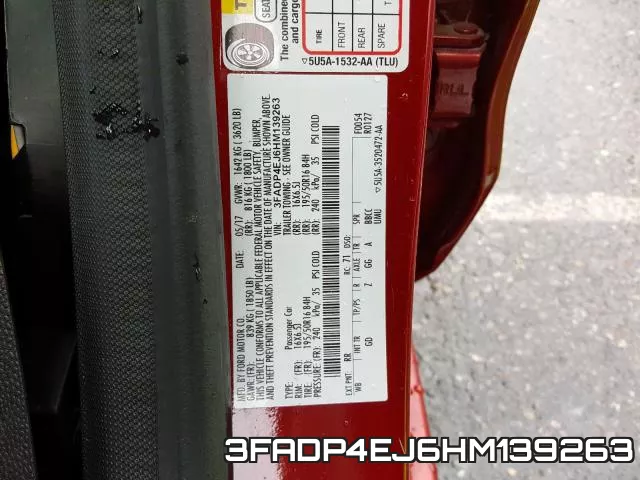 3FADP4EJ6HM139263 фото 2