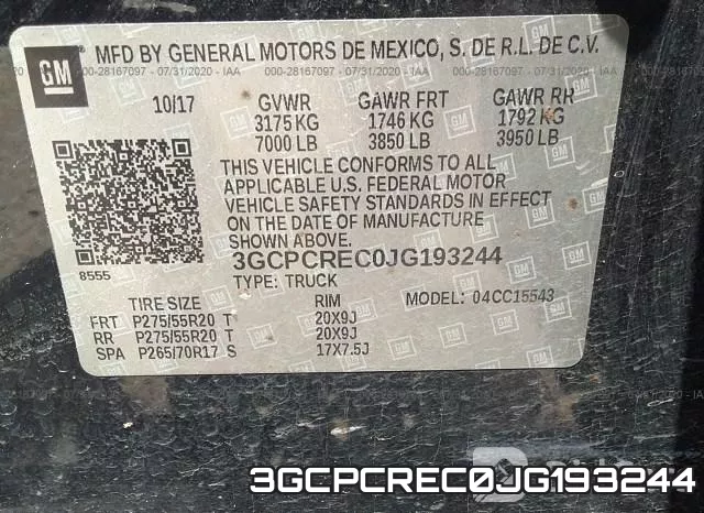 3GCPCREC0JG193244 фото 10