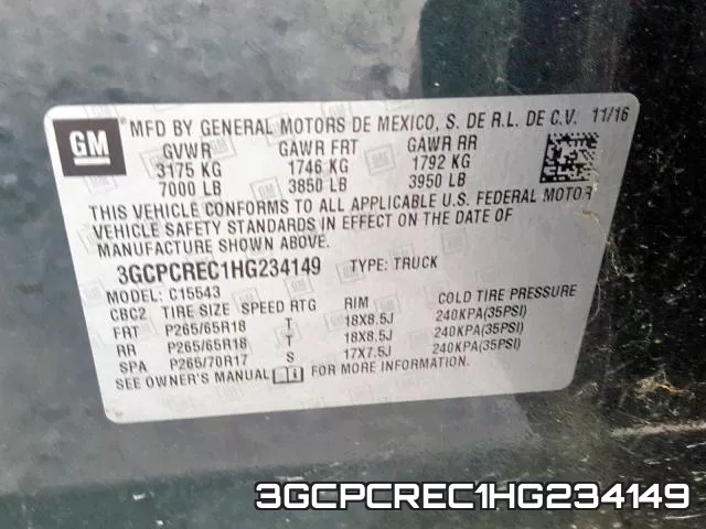 3GCPCREC1HG234149 фото 2