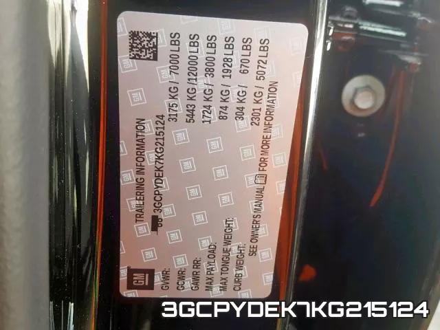 3GCPYDEK7KG215124 фото 2