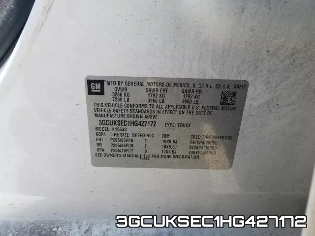 3GCUKSEC1HG427172 фото 2