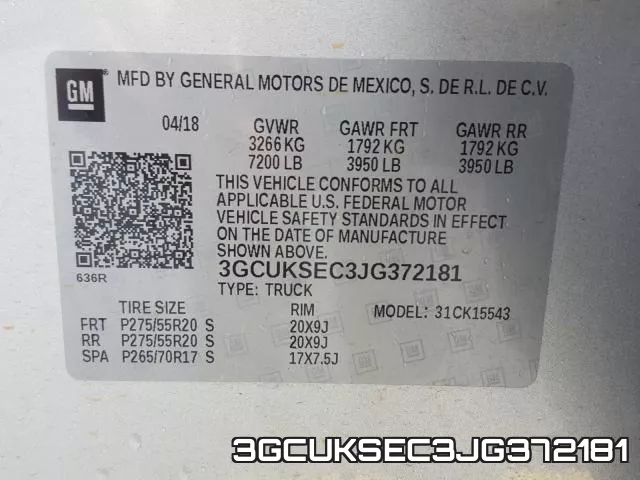 3GCUKSEC3JG372181 фото 2