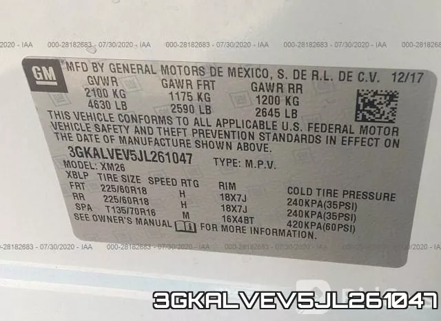 3GKALVEV5JL261047 фото 10