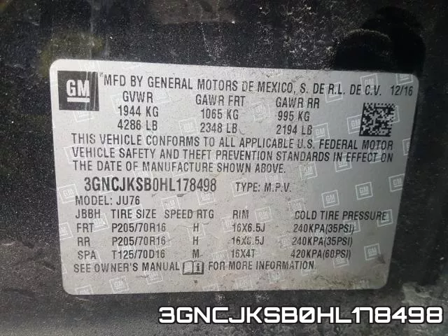 3GNCJKSB0HL178498 фото 2