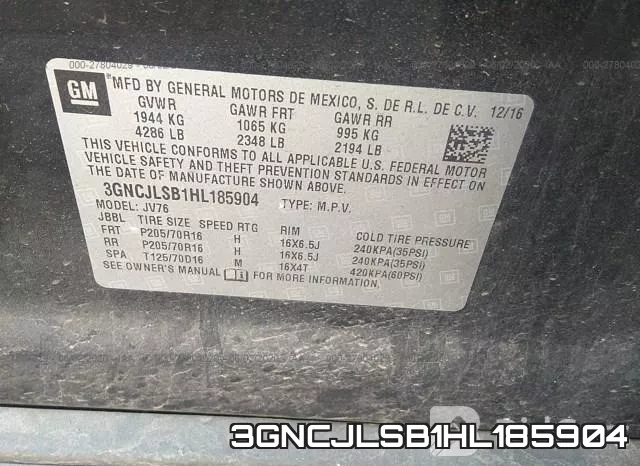 3GNCJLSB1HL185904 фото 10