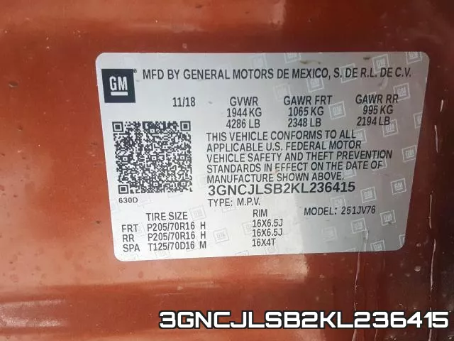 3GNCJLSB2KL236415 фото 2