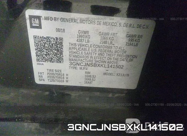 3GNCJNSBXKL141502 фото 10