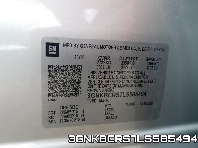3GNKBCRS7LS585494 фото 2