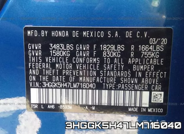 3HGGK5H47LM716040 фото 10