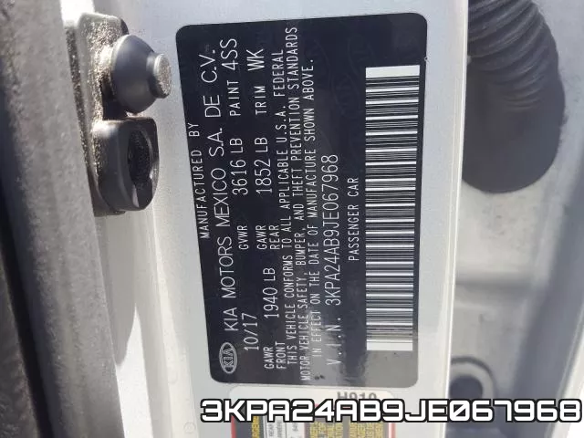 3KPA24AB9JE067968 фото 2