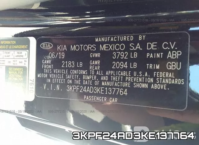 3KPF24AD3KE137764 фото 10