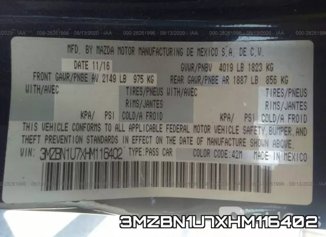3MZBN1U7XHM116402 фото 10
