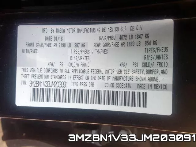 3MZBN1V33JM203091 фото 2
