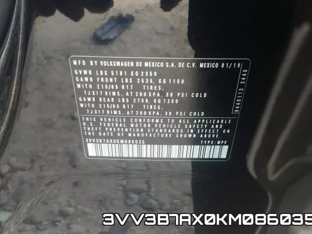 3VV3B7AX0KM086035 фото 2