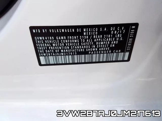 3VW2B7AJ0JM217613 фото 2