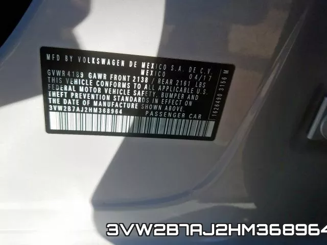 3VW2B7AJ2HM368964 фото 2