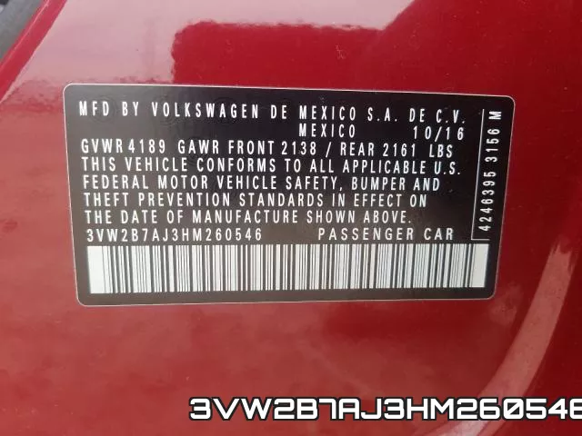 3VW2B7AJ3HM260546 фото 2
