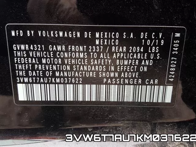 3VW6T7AU7KM037622 фото 2