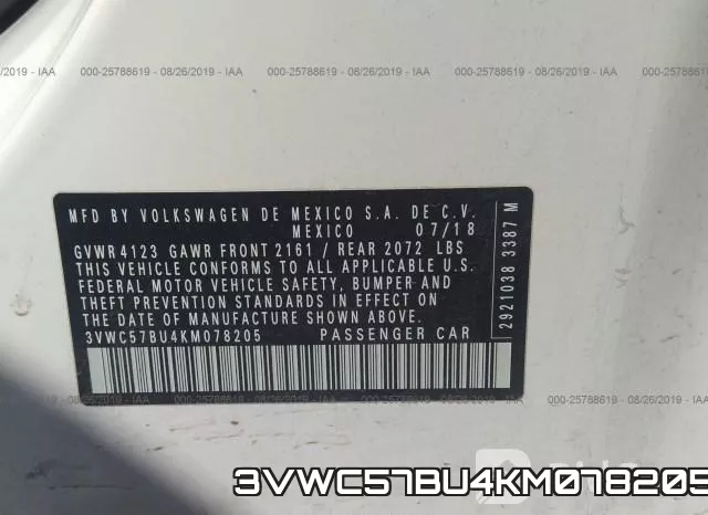 3VWC57BU4KM078205 фото 10