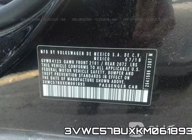 3VWC57BUXKM061893 фото 10