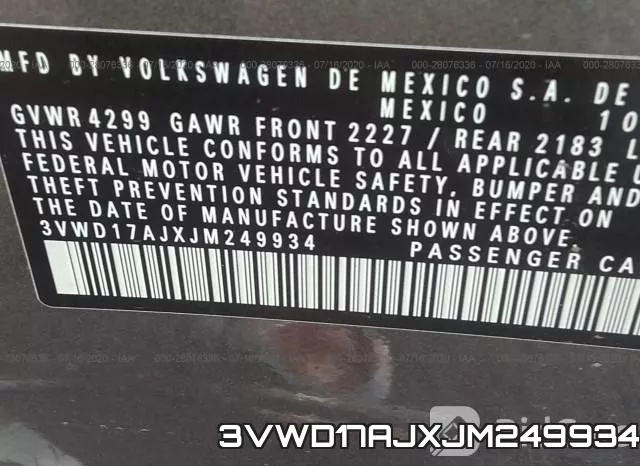 3VWD17AJXJM249934 фото 10