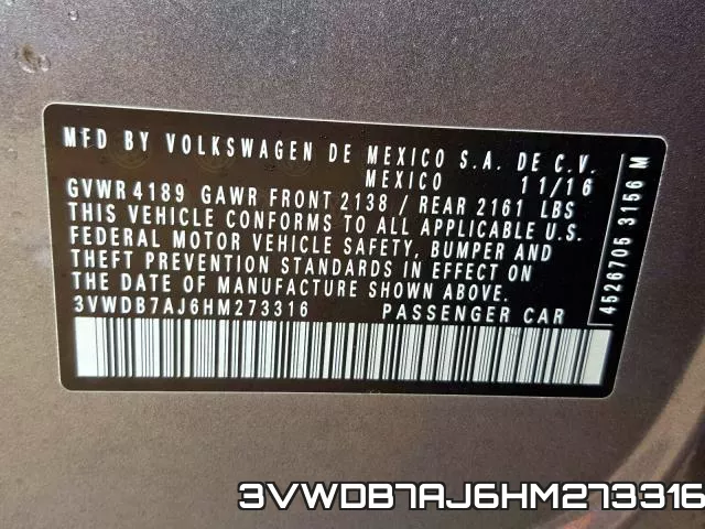 3VWDB7AJ6HM273316 фото 2