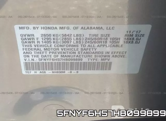5FNYF6H57HB099899 фото 10