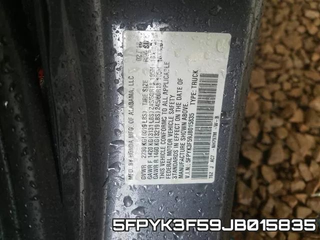 5FPYK3F59JB015835 фото 2