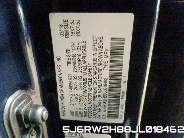 5J6RW2H88JL018462 фото 2