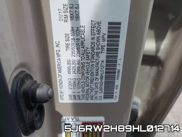 5J6RW2H89HL012714 фото 2